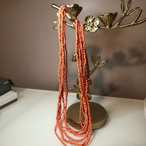 Peach beaded necklace